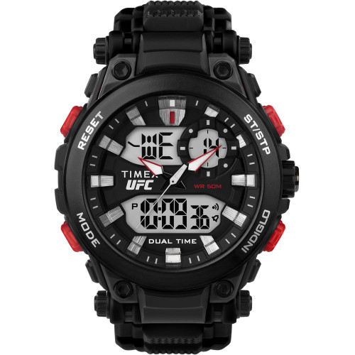 UFC Men's Quartz Impact Resin Black Watch, 50mm