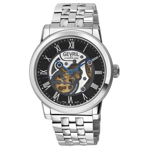 Men's Vanderbilt Swiss Automatic Silver-Tone Stainless Steel Watch 47mm