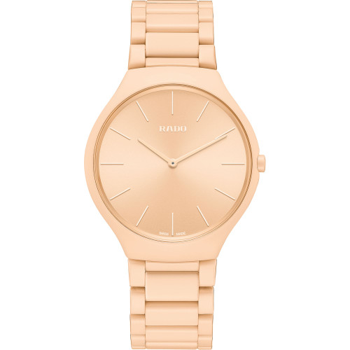 Unisex Swiss True Thinline Les Couleurs Le Corbusier Blush High-Tech Ceramic Bracelet Watch 39mm