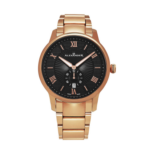 Alexander Watch A102B-05, Stainless Steel Rose Gold Tone Case on Stainless Steel Rose Gold Tone Bracelet