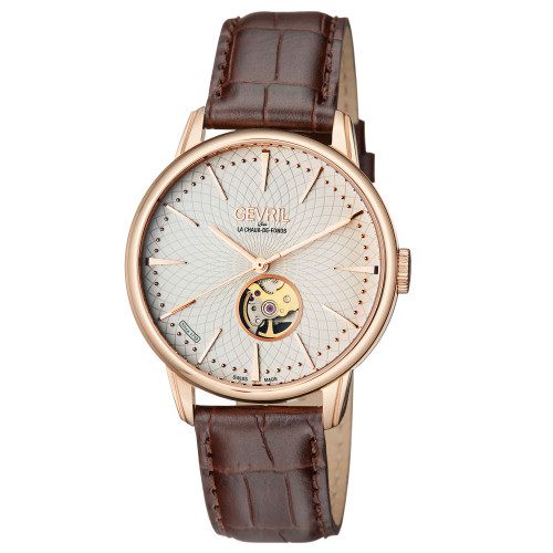 Men's Mulberry Swiss Automatic Brown Leather Watch 42mm