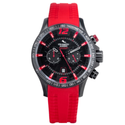 Men's Chronograph Hurricane Red Silicone Strap Watch 46mm