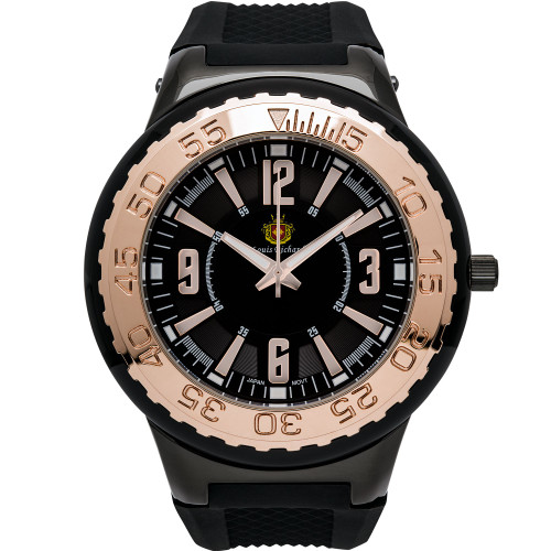 Pendragon Men's Watch Black Silicone Strap, Black Case, Black Dial, 53mm