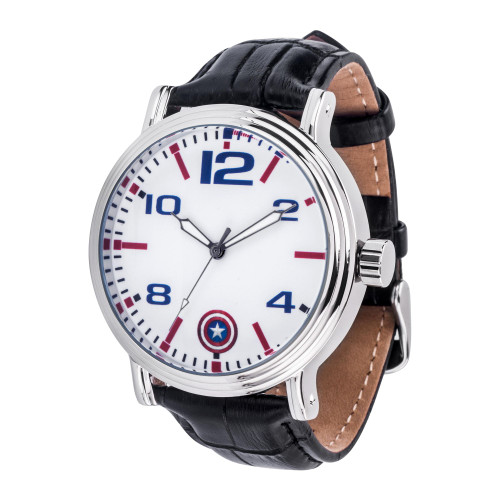 Marvel Captain America Men's Silver Alloy Vintage Watch 44mm