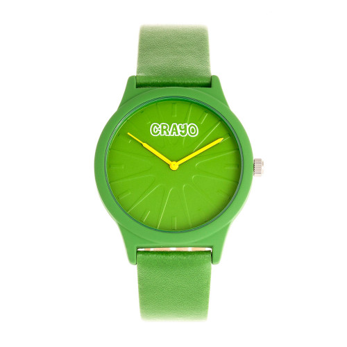 Unisex Splat Green Leatherette Strap Watch 38mm