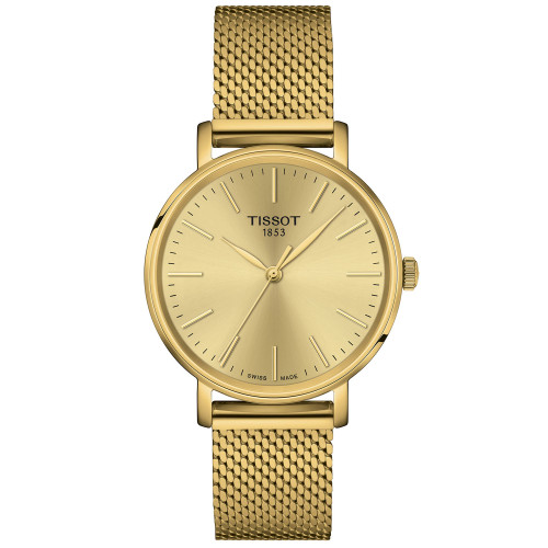 Women's Swiss Everytime Gold PVD Stainless Steel Mesh Bracelet Watch 34mm
