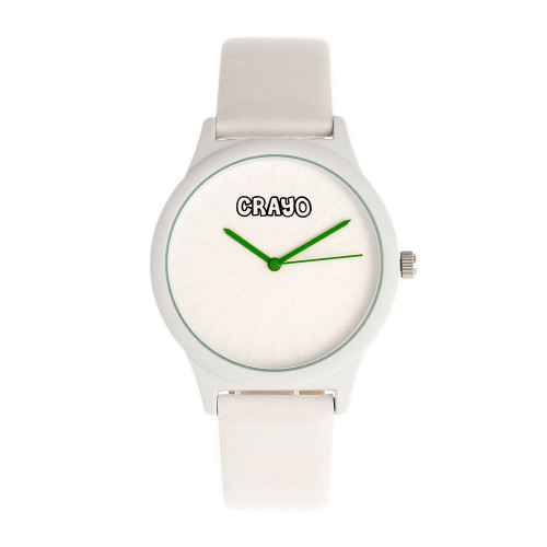 Unisex Splat White Leatherette Strap Watch 38mm