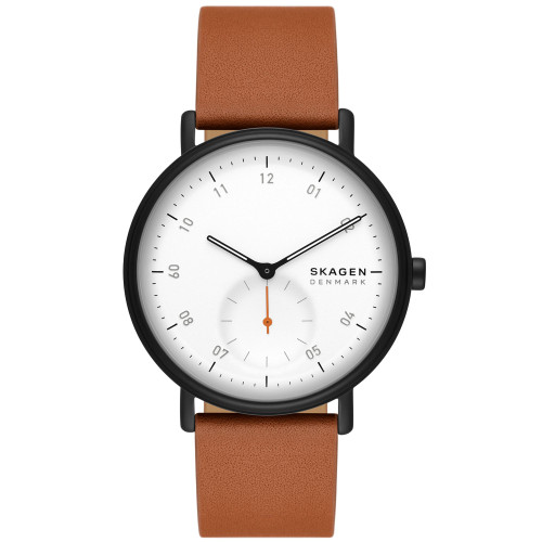 Men's Kuppel Quartz Three Hand Brown Leather, 44mm