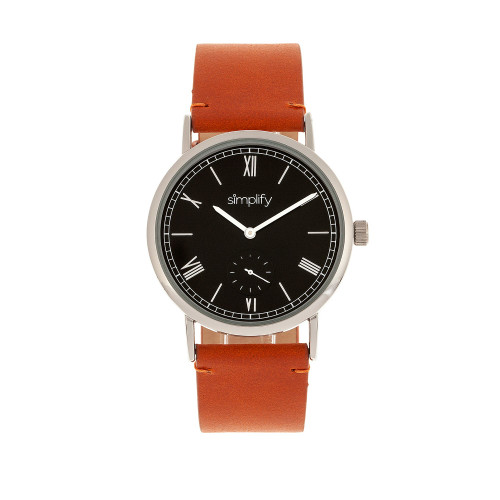 Quartz The 5100 Black Dial, Genuine Camel Leather Watch 40mm