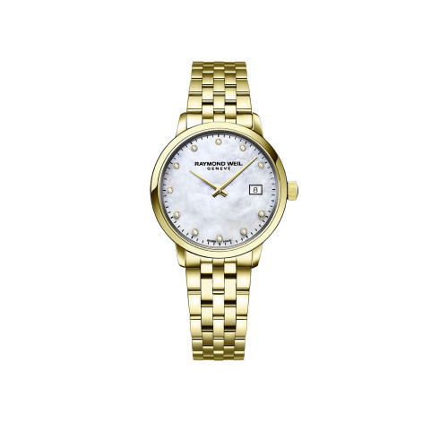 Women's Swiss Toccata Diamond-Accent Gold-Tone Stainless Steel Bracelet Watch 29mm