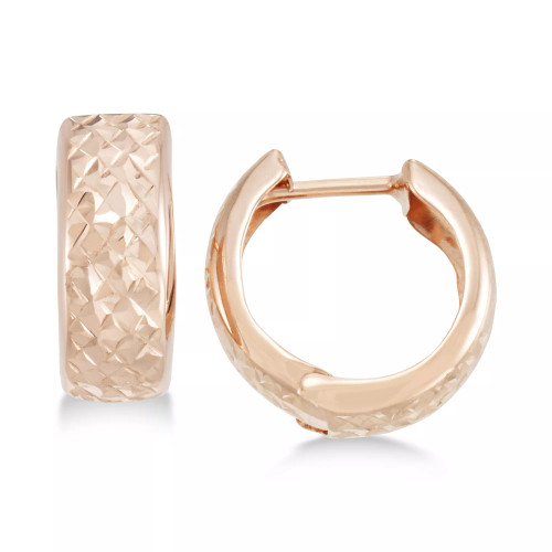 Textured Wide Huggie Hoop Earrings