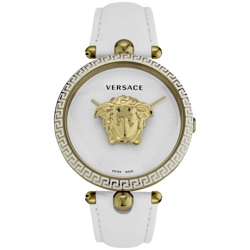 Women's Swiss Palazzo Empire White Leather Strap Watch 39mm