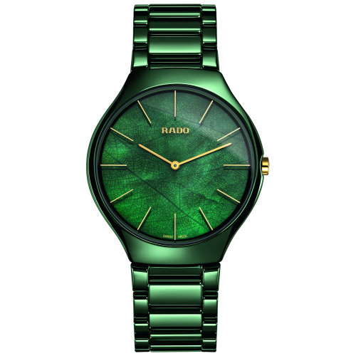 Women's Swiss True Thinline Green High-Tech Ceramic Bracelet Watch 39mm