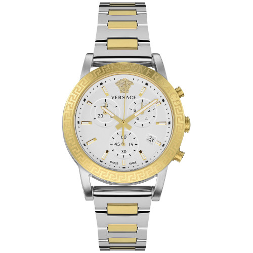 Women's Swiss Chronograph Sport Tech Two Tone Stainless Steel Bracelet Watch 40mm