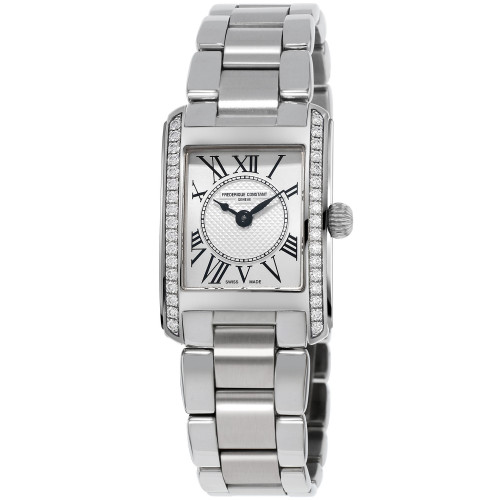 Women's Swiss Carree Diamond (2/5 ct. t.w.) Stainless Steel Bracelet Watch 23x21mm