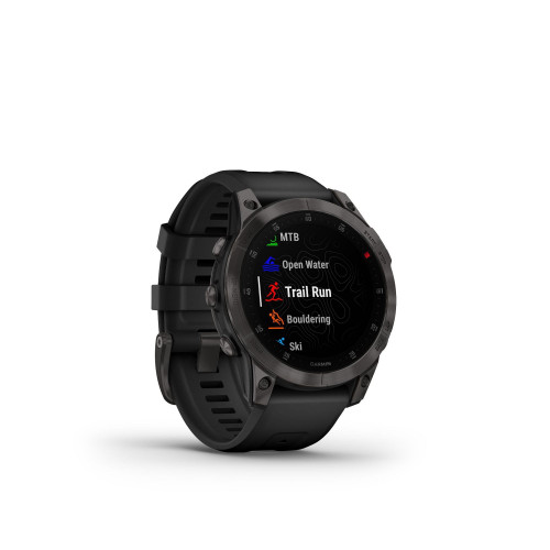 Unisex Epix Black Titanium Black Silicone Band Smart Watch 33mm