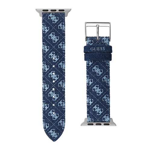 Women's Denim Logo Leather 42mm, 43mm ,44mm Apple Watch Band