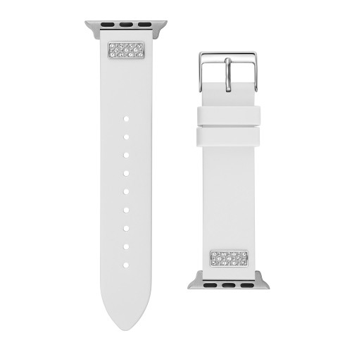 Women's White Silicone Strap with Glitz Insert 38mm, 39mm ,40mm Apple Watch Band