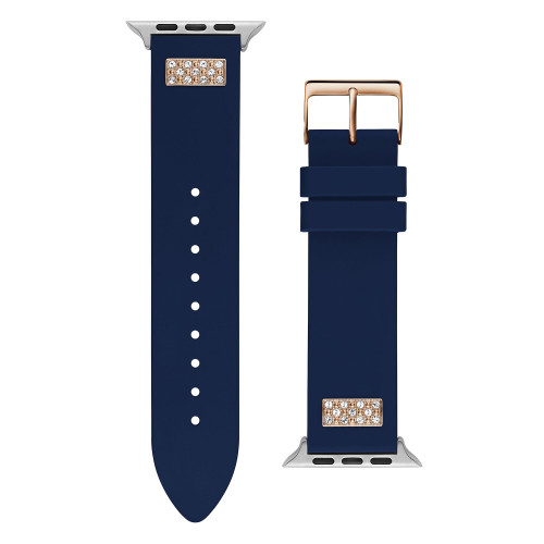Men's Navy Glitz Silicone Strap 42mm, 43mm ,44mm Apple Watch Band