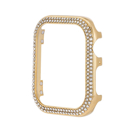 Women's Gold-Tone Alloy Bumper with Clear Crystals Compatible with Apple Watch 45mm