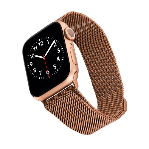 Rose Gold Tone/Gold Tone-Tone Stainless Steel Mesh Band Compatible with 42/44/45/Ultra 49mm Apple Watch