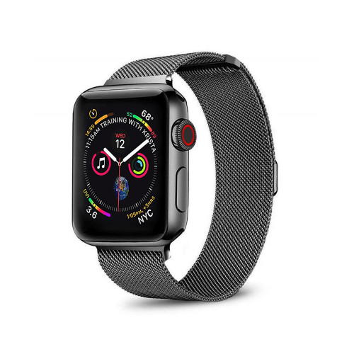 Men's and Women's Apple Black Stainless Steel Replacement Band 44mm