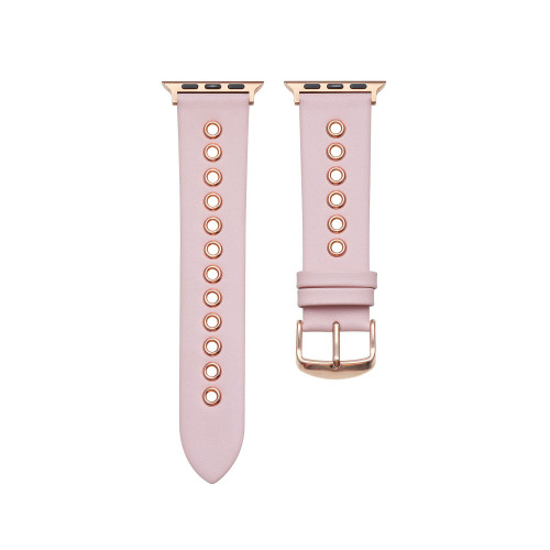 Morgan Pink Genuine Leather and Grommet Band for Apple Watch, 38mm-40mm