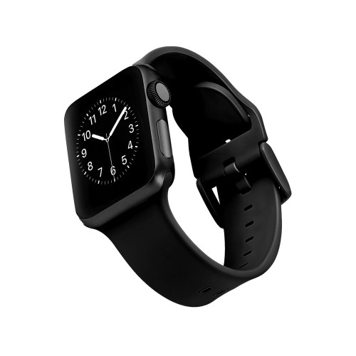 Apple Watch Band Keeperless Silicone Black, 42/44/45mm