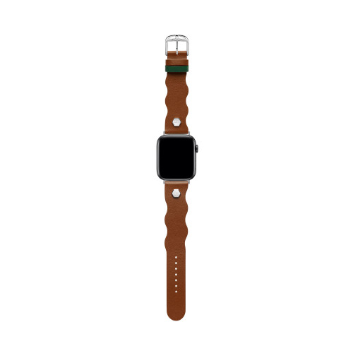 Women's Ted Wavy Design Tan Leather Strap