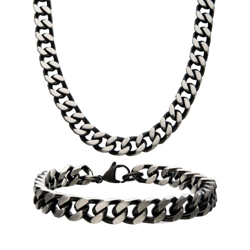 Curb Chain 8" Bracelet and 22" Necklace Set