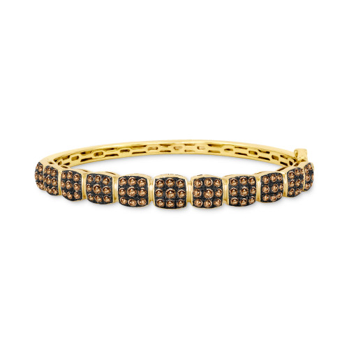 Chocolate Diamond Square Cluster Bangle Bracelet (3-1/2 ct. t.w.) in 14k Gold