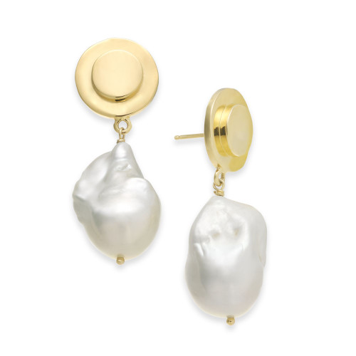 Katie Baroque Pearl (20mm) Drop Earrings in 14k Gold-Plated Sterling Silver
