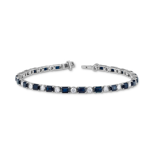 Sapphire (6-7/8 ct. t.w.) & Diamond (1-7/8 ct. t.w.) Tennis Bracelet in 14k White Gold