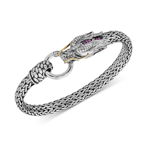 EFFY® Ruby Dragon Statement Bracelet (1/6 ct. t.w.) in Sterling Silver & 14k Gold-Plate