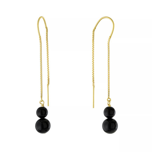 Cultured Freshwater Pearl Threader Drop Earrings in 18k Gold-Plated Sterling Silver or Sterling Silver (Also in Onyx), Created for Macy's