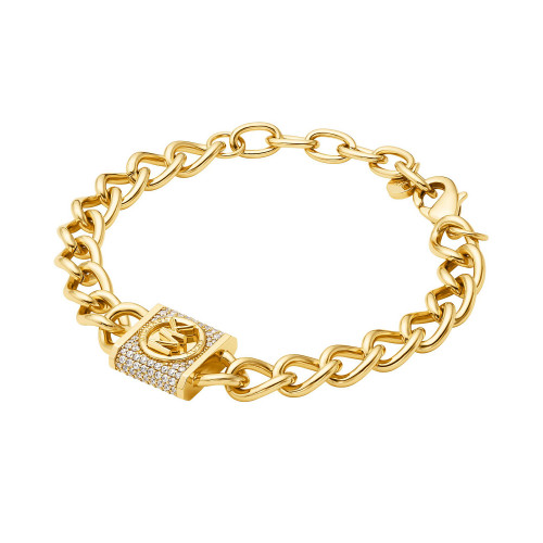 Cubic Zirconia Pave Lock Chain Bracelet