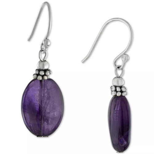 Amethyst Drop Earrings (11 ct. t.w.) in Sterling Silver, (Also in Turquoise, Sodalite, Rose Quartz, & Red Jasper), Created for Macy's