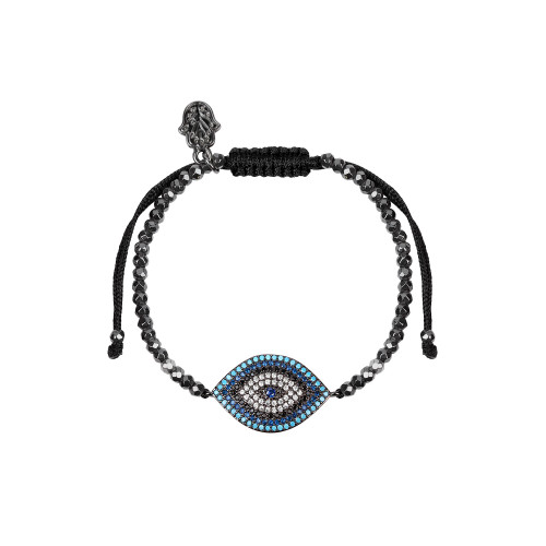 Bright Outlook Hematite Evil Eye Charm Bracelet