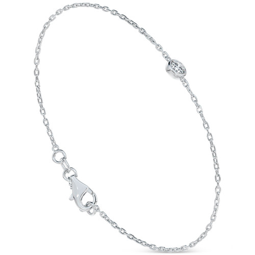 Diamond Bezel Chain Bracelet (1/5 ct. t.w.) in 14k White or Yellow Gold