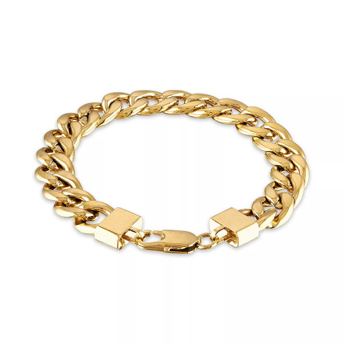Men's Cuban Link (11-3/4mm) 8 1/2" Chain Bracelet in Yellow IP over stainless steel (Also in Black IP and Stainless Steel)