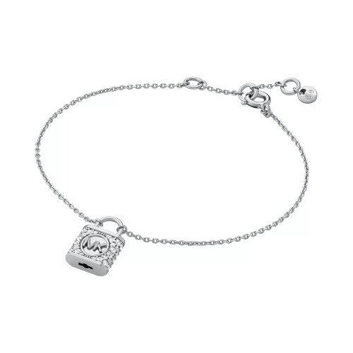 Pave Lock Delicate Line Bracelet