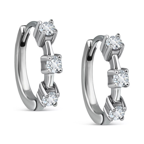 Cubic Zirconia Small Huggie Hoop Earrings, 0.75", Created for Macy's