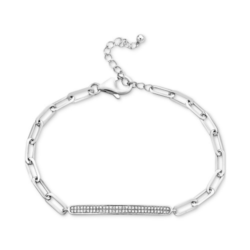 EFFY® Diamond Bar Paperclip Link Bracelet (1/4 ct. t.w.) in Sterling Silver