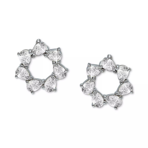Cubic Zirconia Pear Circle Stud Earrings, Created for Macy's