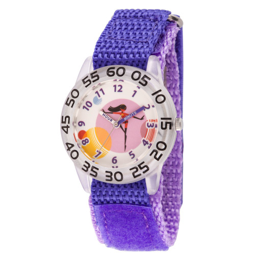 Disney The Incredibles 2 Violet Parr Girls' Clear Plastic Time Teacher Watch