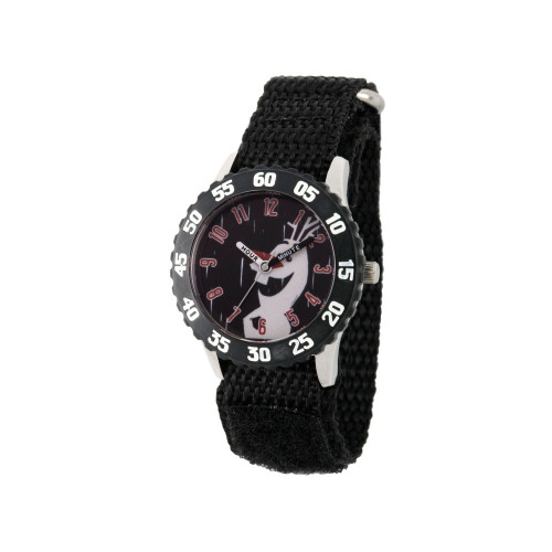 Disney Frozen 2 Olaf Boy's Stainless Steel Time Teacher, Black Bezel Watch 32mm