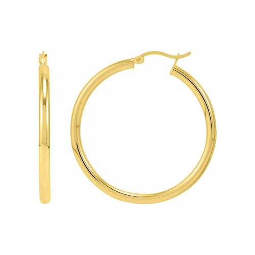 Polished Tube Hoop Earring Collection in Sterling Silver or 18K Gold-Plate, Created for Macy's