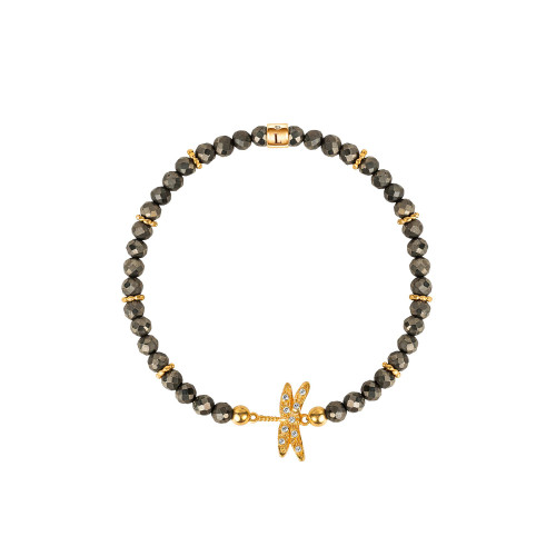 Emotional Maturity - Pyrite Dragonfly Charm Bracelet