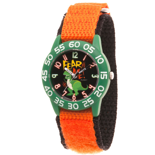 Boy's Disney Toy Story 4 Rex Orange Plastic Time Teacher Strap Watch 32mm