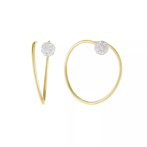 Crystal (0.46 ct.t.w) Pull Through Hoop Earrings